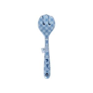 Dolly Parton Salad Serving Fork and Spoon Blue Check Butterfly New